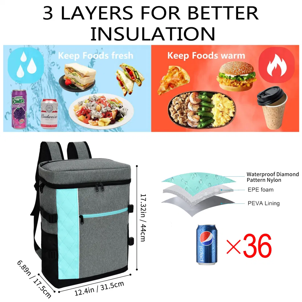 Carton Oxford Custom China Food Delivery Bag Lunch Cooler Bags Picnic Backpack with Good Service